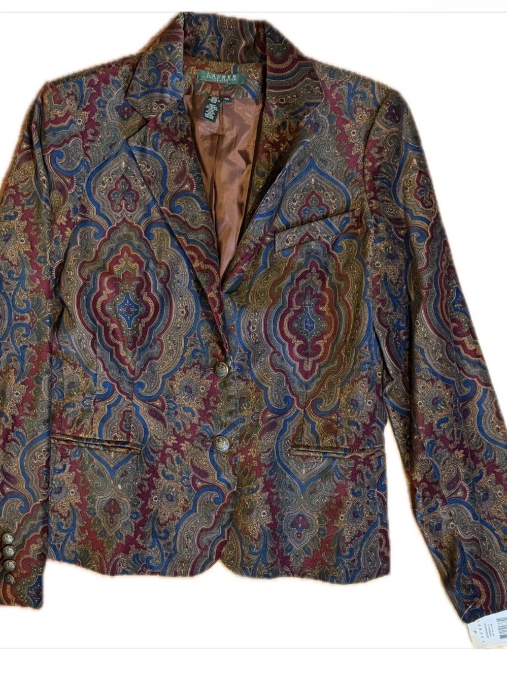 Ralph Lauren Paisley Jacquard Blazer - Blue, Brown, Red